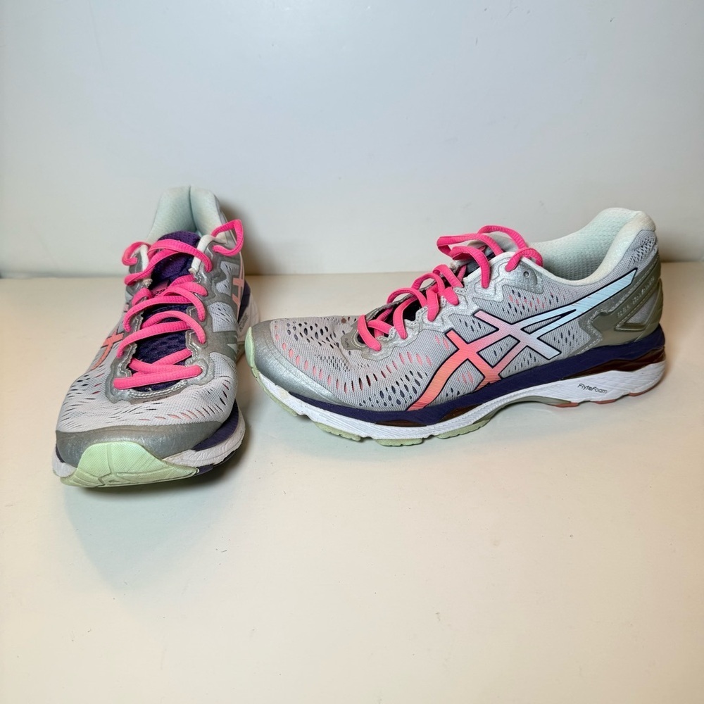 ASICS Women's Athletic Shoes - Gray with Pink Accents
